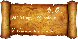 Várhegyi Olivér névjegykártya