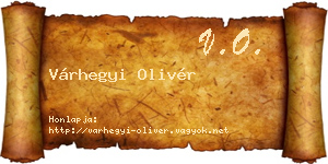 Várhegyi Olivér névjegykártya